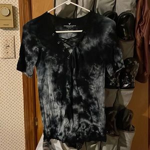 American eagle t shirt - tie dye with lace size S